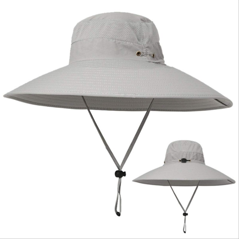 HUAMULAN Unisex D3 Light Gray Wide Brim Sun Bucket Hat HUAMULAN Unisex 6
