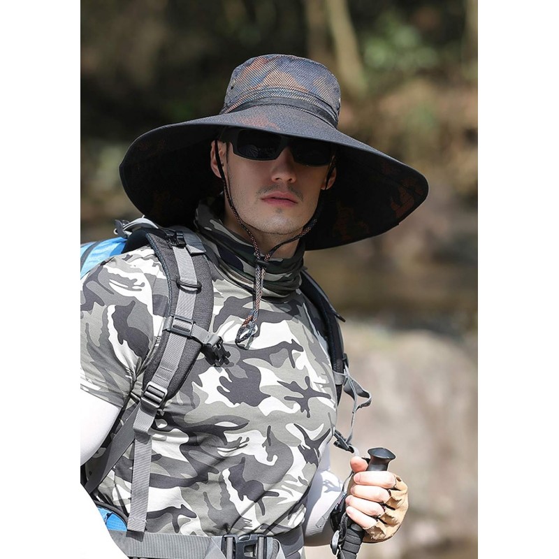 HUAMULAN UPF50+ Wide Brim Bucket Hat for Men Women