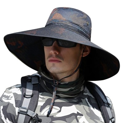 HUAMULAN UPF50+ Wide Brim Bucket Hat for Men Women