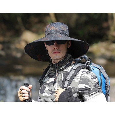 HUAMULAN UPF50+ Wide Brim Bucket Hat for Men Women