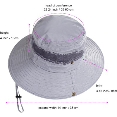 Unisex UV Protection Fishing Bucket Hat Gray Breathable Mesh