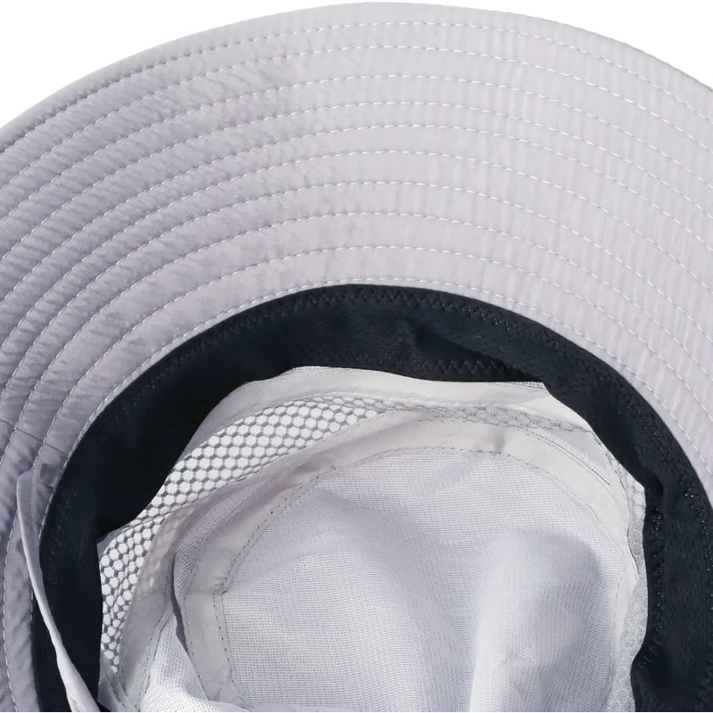 Unisex UV Protection Fishing Bucket Hat Gray Breathable Mesh