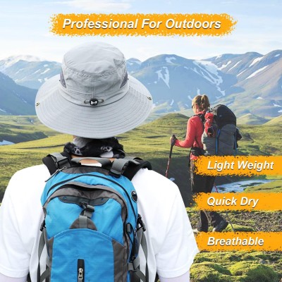 Unisex UV Protection Fishing Bucket Hat Gray Breathable Mesh