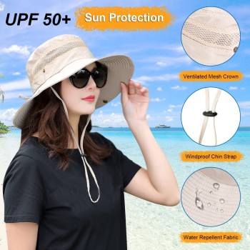 Unisex UV Protection Wide Brim Bucket Sun Hat Breathable Adjustable Outdoor Fishing Beach Gardening Unisex UV Protection Wide Brim Bucket Sun Hat Breathable Adjustable Outdoor Fishing Beach Gardening