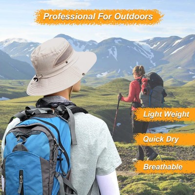 Unisex UV Protection Wide Brim Bucket Sun Hat for Outdoor Use