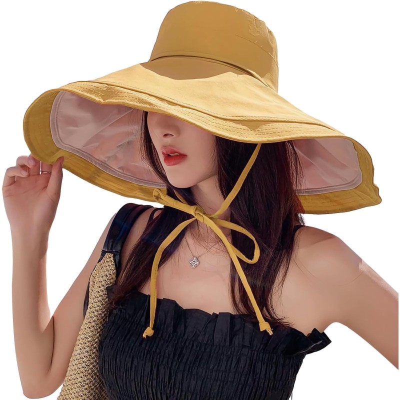HUAMULAN Women's Wide Brim Reversible Sun Hat HUAMULAN Women's Reversible Foldable Wide Brim Sun Hat UV Protection Beach