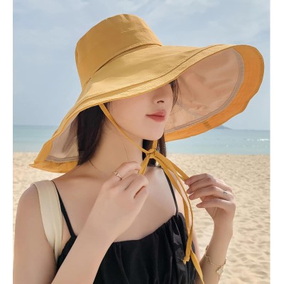 HUAMULAN Women's Wide Brim Reversible Sun Hat HUAMULAN Women's Reversible Foldable Wide Brim Sun Hat UV Protection Beach