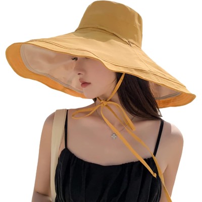HUAMULAN Women's Wide Brim Reversible Sun Hat HUAMULAN Women's Reversible Foldable Wide Brim Sun Hat UV Protection Beach