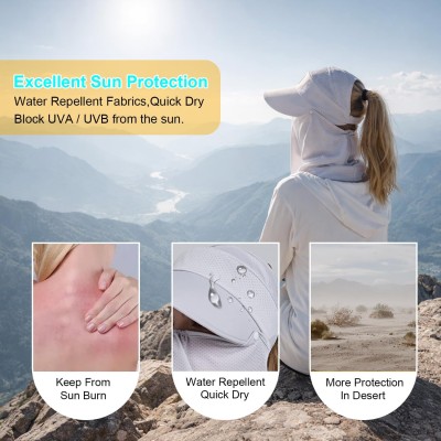 Women's Wide Brim Sun Hat with Neck Flap and Face Mask for Fishing Hiking Women wearing wide brim sun hat with detachable neck flap and face mask for UV protection while fishing