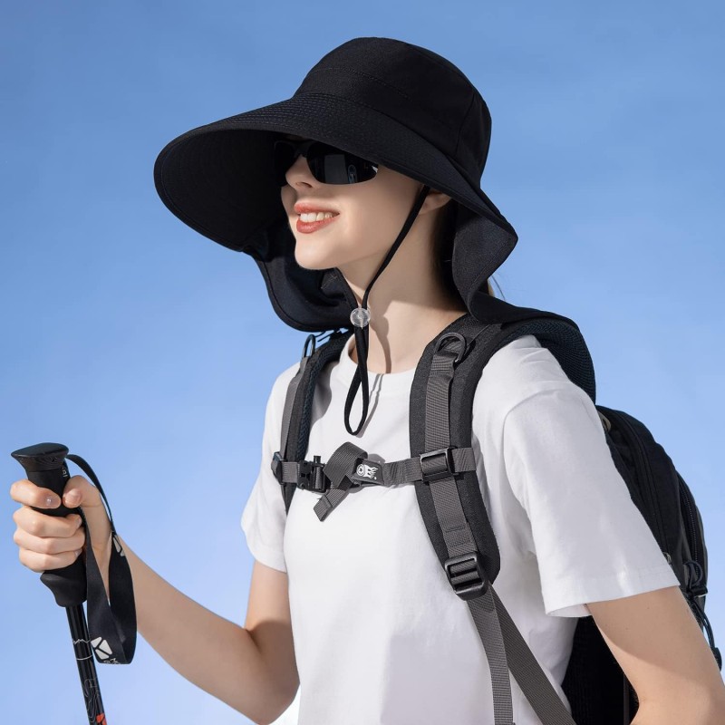 HUAMULAN UPF 50+ Sun Hat for Hiking and Fishing HUAMULAN UPF 50+ Sun Hat with Neck Flap for Hiking and Fishing