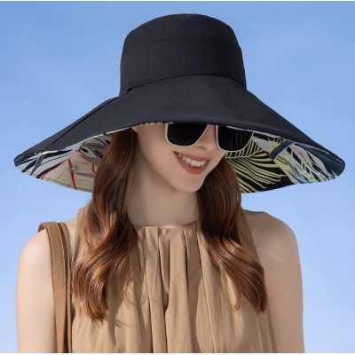 HUAMULAN Women's Wide Brim Foldable UV Protection Beach Bucket Hat