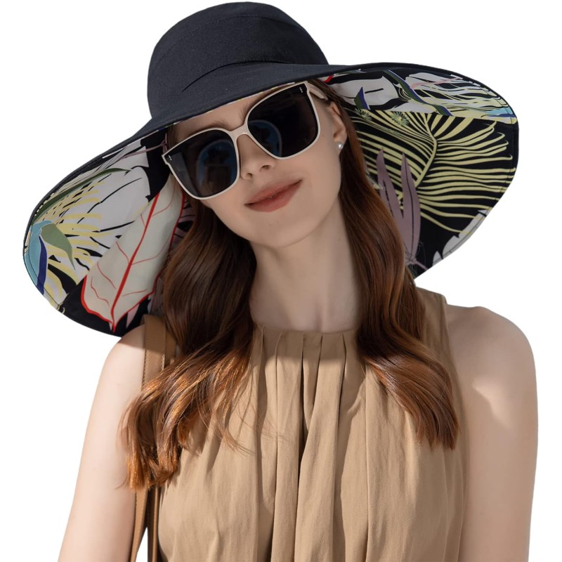 HUAMULAN Women's Wide Brim Foldable UV Protection Beach Bucket Hat