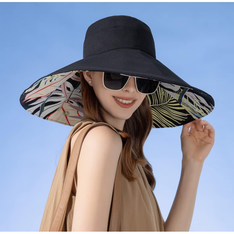 HUAMULAN Women's Wide Brim Foldable UV Protection Beach Bucket Hat
