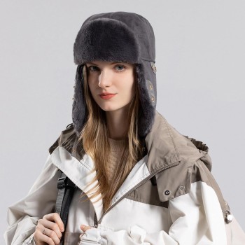 HUAMULAN Men Women Winter Trapper Ushanka Hat Windproof Warm Outdoor Ski Hunting Gray One Size HUAMULAN Men Women Winter Trapper Ushanka Hat Windproof Warm Outdoor Ski Hunting Gray One Size