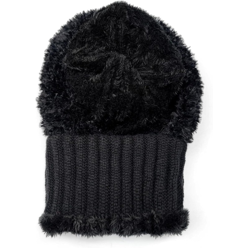 HUAMULAN Winter Balaclava Hat Mask Scarf Set for Ski HUAMULAN Women's Fleece Lined Balaclava Hat with Faux Fur Pompom