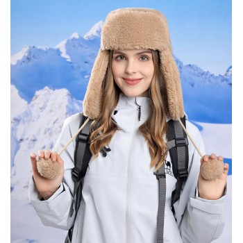 HUAMULAN Unisex Winter Trapper Hat Ushanka Windproof Ski Snow Khaki One Size HUAMULAN Unisex Winter Trapper Hat Ushanka Windproof Ski Snow Khaki One Size