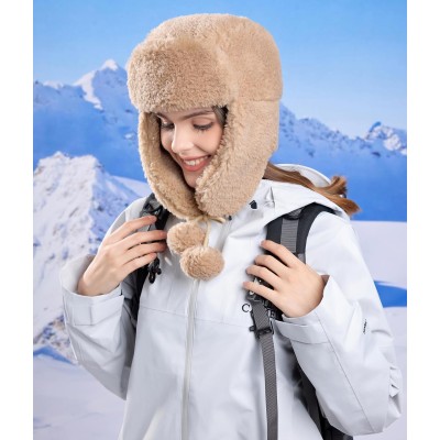 HUAMULAN Unisex Khaki Ushanka Trapper Hat for Winter Skiing