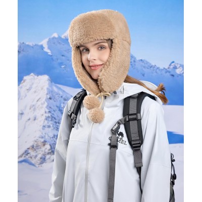 HUAMULAN Unisex Khaki Ushanka Trapper Hat for Winter Skiing