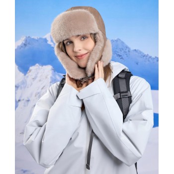 HUAMULAN Unisex Winter Trapper Ushanka Hat Windproof Ski Hunting Ear Flap Brown Cap HUAMULAN Unisex Winter Trapper Ushanka Hat Windproof Ski Hunting Ear Flap Brown Cap