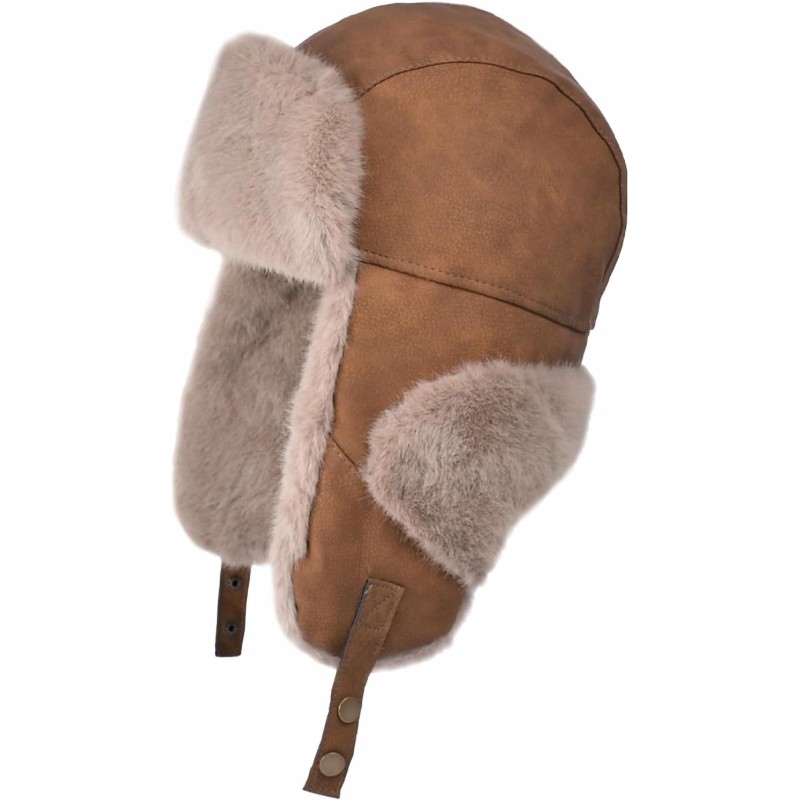 HUAMULAN Unisex Winter Trapper Ushanka Coffee Hat with Ear Flaps