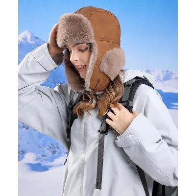HUAMULAN Unisex Winter Trapper Ushanka Coffee Hat with Ear Flaps
