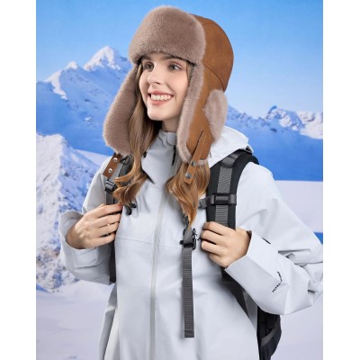 HUAMULAN Unisex Winter Trapper Ushanka Coffee Hat with Ear Flaps