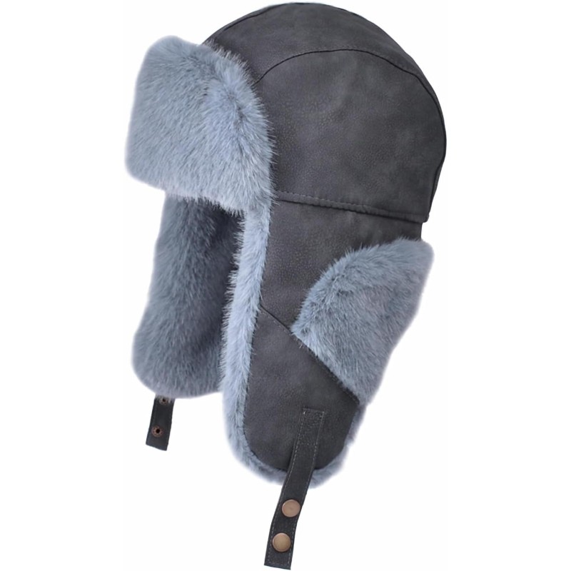 HUAMULAN Unisex Winter Trapper Hat Ushanka Gray with Ear Flaps