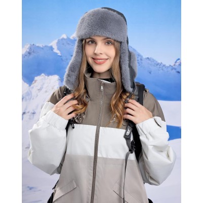 HUAMULAN Unisex Winter Trapper Hat Ushanka Gray with Ear Flaps