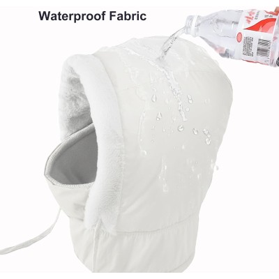 HUAMULAN Unisex Winter 3-in-1 Cream White Ski Balaclava Hat HUAMULAN Cream White 3-in-1 Waterproof Fleece Ski Balaclava Face Shield