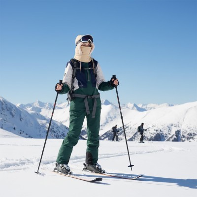 HUAMULAN Khaki 3-in-1 Balaclava Ski Mask Winter Gear HUAMULAN Unisex Khaki 3-in-1 Balaclava Ski Mask for Extreme Cold