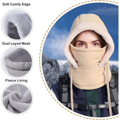 HUAMULAN Khaki 3-in-1 Balaclava Ski Mask Winter Gear HUAMULAN Unisex Khaki 3-in-1 Balaclava Ski Mask for Extreme Cold