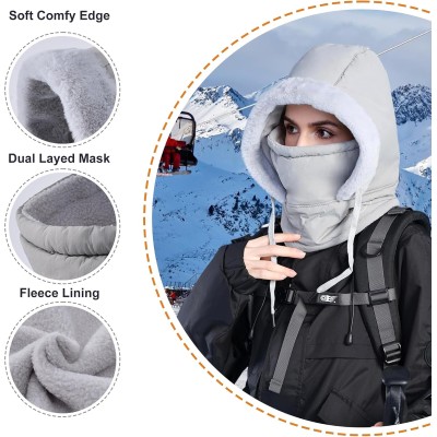 HUAMULAN Gray Unisex 3-in-1 Winter Fleece Balaclava Waterproof Ski Face Mask HUAMULAN Gray Unisex 3-in-1 Winter Fleece Balaclava Waterproof Ski Face Mask
