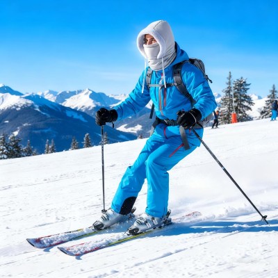 HUAMULAN Gray Unisex 3-in-1 Winter Fleece Balaclava Waterproof Ski Face Mask HUAMULAN Gray Unisex 3-in-1 Winter Fleece Balaclava Waterproof Ski Face Mask