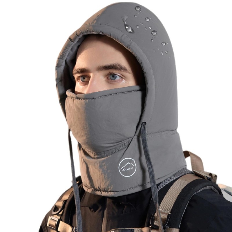 HUAMULAN Unisex Waterproof Ski Balaclava Dark Gray HUAMULAN Dark Gray 3-in-1 Fleece Balaclava for Skiing and Snow Activities