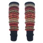 HUAMULAN Women's Bohemian Knit Over Knee Leg Warmers Winter Thick Warm Black Boot Cuffs