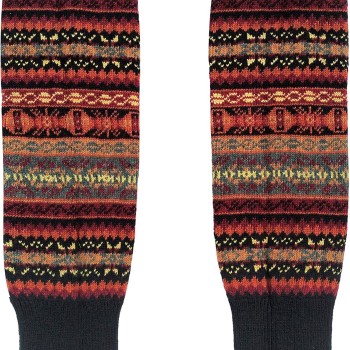 HUAMULAN Women's Bohemian Knit Over Knee Leg Warmers Winter Thick Warm Black Boot Cuffs