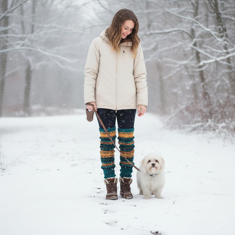 HUAMULAN Women's Bohemian Knit Over Knee Leg Warmers Christmas Boot Cuffs