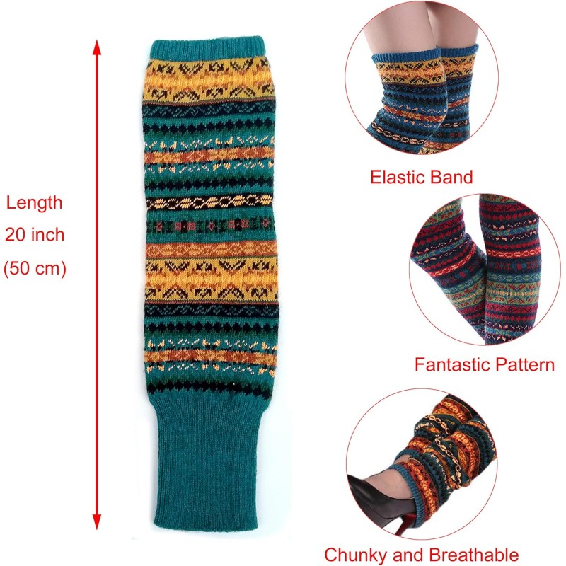 HUAMULAN Women's Bohemian Knit Over Knee Leg Warmers Christmas Boot Cuffs