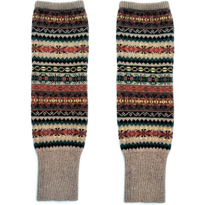 HUAMULAN Women's Bohemian Knit Crochet Over Knee Leg Warmers Navy Khaki