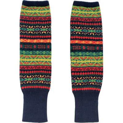 HUAMULAN Women's Bohemian Knit Crochet Over Knee Leg Warmers Navy Khaki