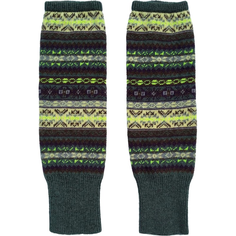 HUAMULAN Women's Khaki Green Bohemian Knit Over Knee Leg Warmers