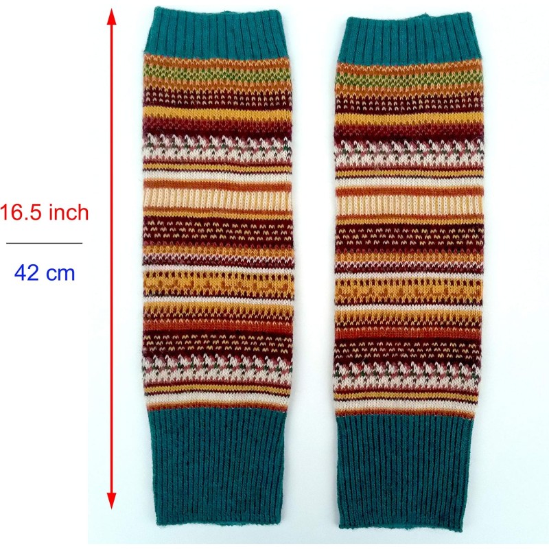 HUAMULAN Women's Bohemian Knit Over Knee Leg Warmers Kakhiblue HUAMULAN Women's Bohemian Knit Over Knee Leg Warmers in Kakhiblue