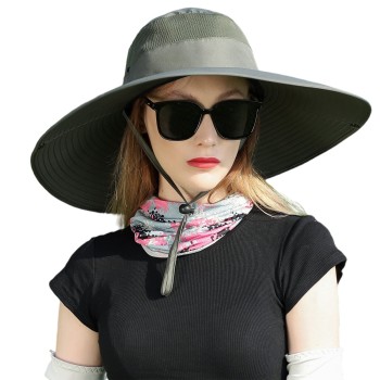 UPF 50+ Wide Brim Sun Hat for Men Women Ventilated Quick Dry Outdoor Fishing Hiking Beach Garden Hat