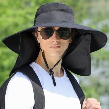 Women's Wide Brim Sun Hat Detachable Face-Neck Flap UV Protection Breathable Ponytail Fishing Hiking Garden One Size Women's Wide Brim Sun Hat Detachable Face-Neck Flap UV Protection Breathable Ponytail Fishing Hiking Garden One Size
