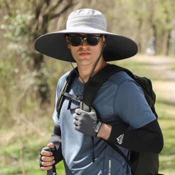Unisex Wide Brim Sun Protection Hat Adjustable Foldable for Hiking Beach Fishing Safari Garden Lawn Kayaking Hyp013 Light Gray Unisex Wide Brim Sun Protection Hat Adjustable Foldable for Hiking Beach Fishing Safari Garden Lawn Kayaking Hyp013 Light Gray