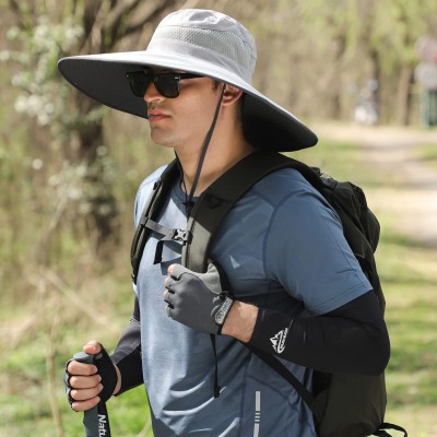 Hyp013 Light Gray Unisex Wide Brim Sun Hat