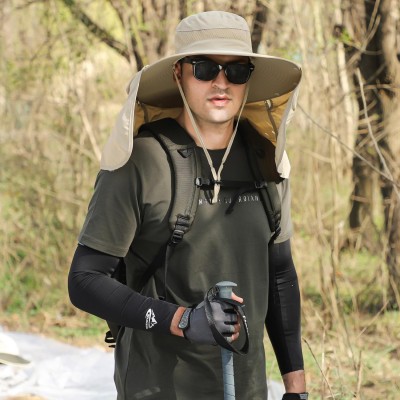HUAMULAN Sun Hat with Neck Flap – UPF 50+ Protection HUAMULAN UPF 50+ Sun Hat with Neck Flap for Hiking Fishing, Beige