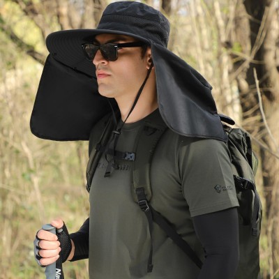 HUAMULAN UPF 50+ Sun Hat for Hiking, Fishing, and Safari HUAMULAN UPF 50+ Sun Hat with Large Brim and Neck Flap for Hiking Fishing
