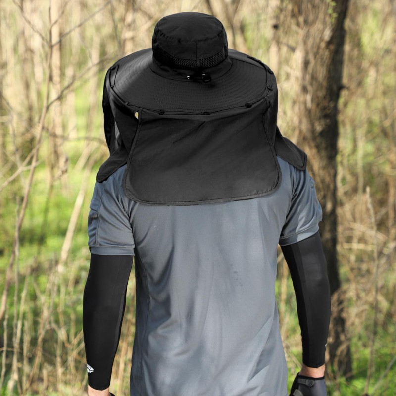 HUAMULAN UPF 50+ Sun Hat for Hiking, Fishing, and Safari HUAMULAN UPF 50+ Sun Hat with Large Brim and Neck Flap for Hiking Fishing
