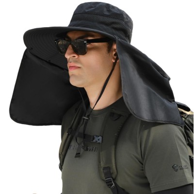 HUAMULAN UPF 50+ Sun Hat for Hiking, Fishing, and Safari HUAMULAN UPF 50+ Sun Hat with Large Brim and Neck Flap for Hiking Fishing
